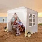 6.5x6.5ft White 4-sided -2 Doors And 2 Windows Folding Shed Oxford Cloth Spray