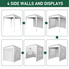 6.5x6.5ft White 4-sided -2 Doors And 2 Windows Folding Shed Oxford Cloth Spray