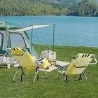 63x65x82cm, Yellow, Aluminium Beach Chair, Oxford Cloth, Silvery-white Aluminium