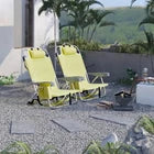 63x65x82cm, Yellow, Aluminium Beach Chair, Oxford Cloth, Silvery-white Aluminium