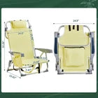 63x65x82cm, Yellow, Aluminium Beach Chair, Oxford Cloth, Silvery-white Aluminium
