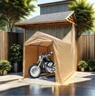 7x12ft Outdoor Portable Gazebo Storage Shelter Shed With 2 Roll Up Zipper Doors