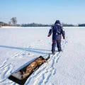 Deer Drag Sled With Handle Deer Cart Game Hauler Snow Sledding Pad Hunting Gear