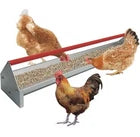 Chicken Feeding Trough 45" Heavy Duty Galvanized Steel Feeder W/ Drainage Holes
