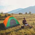 Double Layered Orange Green Tent
