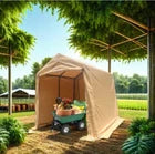 7x12ft Outdoor Portable Gazebo Storage Shelter Shed With 2 Roll Up Zipper Doors