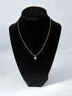 14K GOLD SMALL HEART PENDANT With a 16 InchWhite Gold Chain Over 925 (12 X 7 MM)