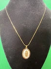 18K gold-plated Virgin Mary Pendant Set In Bezel Set Stones