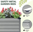 2 Pack 12x4x1T Galvanized Raised Garden Bed Kit, Outdoor Metal Planter Box
