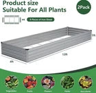 2 Pack 12x4x1T Galvanized Raised Garden Bed Kit, Outdoor Metal Planter Box