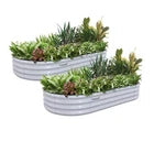 2 Pack 6x3x1FT Galvanized Raised Garden Bed Kit Oval Metal Planter Box Outdoor