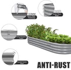 2 Pack 6x3x1FT Galvanized Raised Garden Bed Kit Oval Metal Planter Box Outdoor