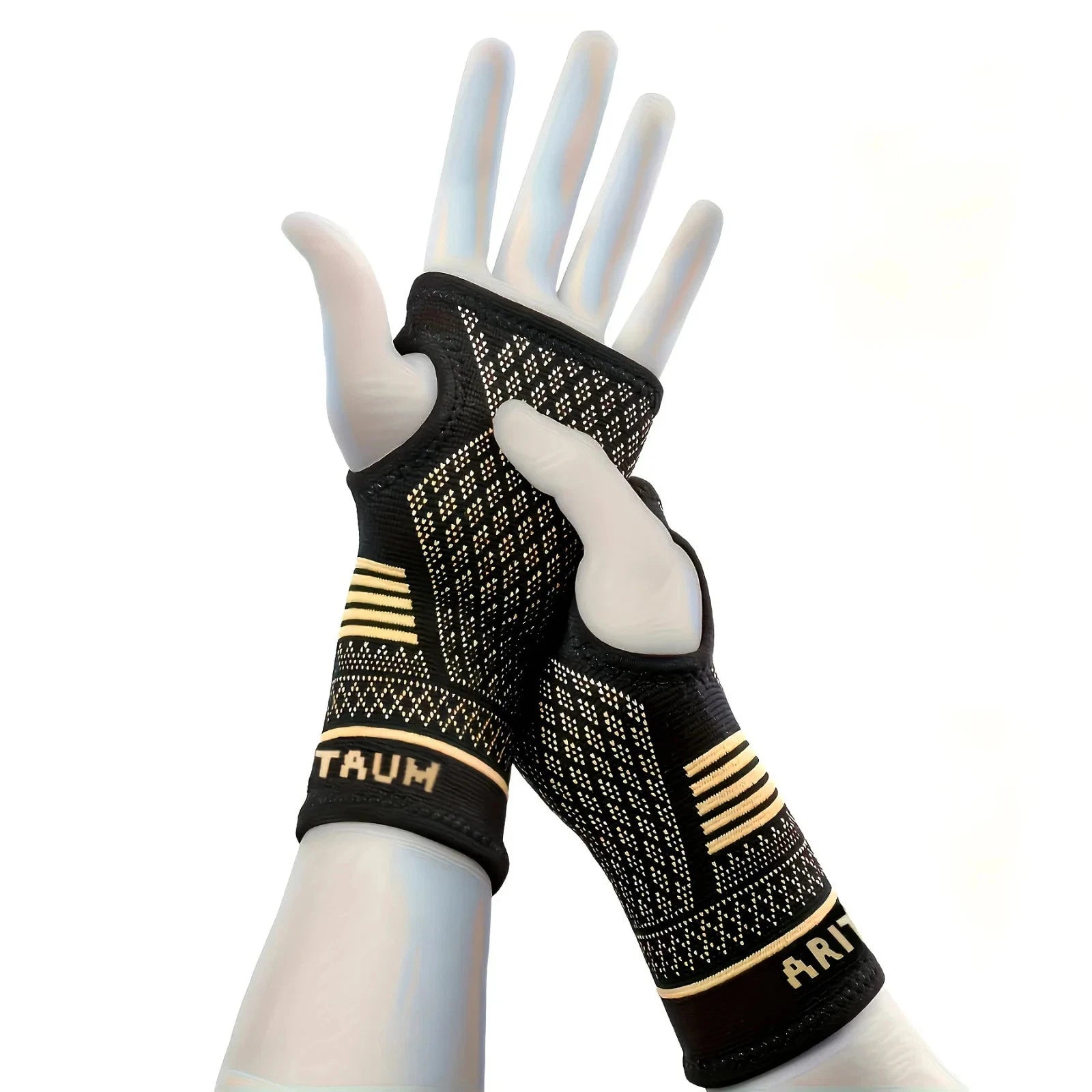 1 Pair Copper Wrist Compression Sleeves Support Brace Unisex For Sports Fitness