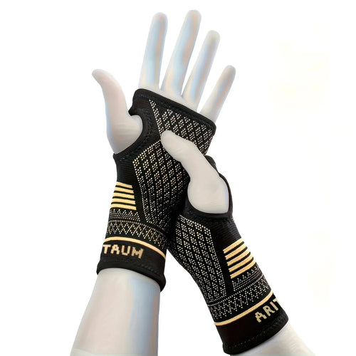 1 Pair Copper Wrist Compression Sleeves Support Brace Unisex For Sports Fitness