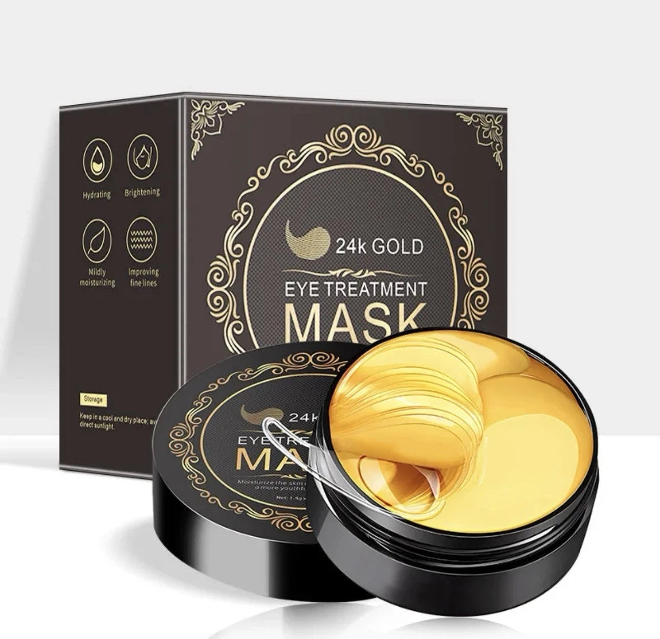 24K Gold Eye Treatment Masks designed for skincare. 30 Pairs